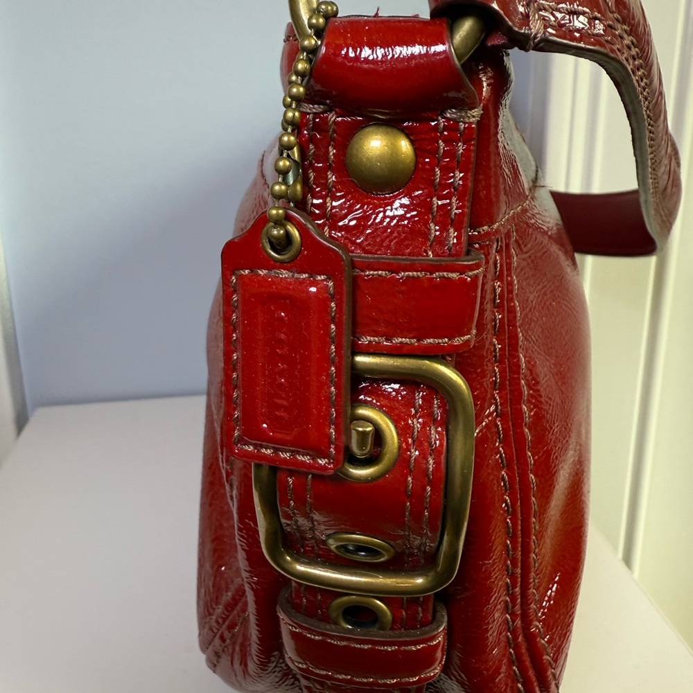 Coach Red Patent Leather Shoulder Bag
